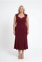 Women's Burgundy Large Size Heart Collar Midi Length Dress Hzl26S-Zss150931