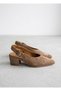 26Y9851 Genuine Leather Open Back Western Shoes for Women