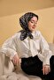 وشاح حريري من التويل بنقشة الكاكي - 2