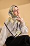 Twill Silk Petal Scarf Anthracite 90X90 - 4