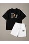 Men's Dr Teddy Bear Printed Crew Neck Oversize T-Shirt Shorts Set Sporty Summer 2-Piece Tshirt Shorts Com - 2