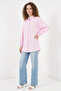 Women's Shirt Collar Textured Oversize Viscose Pink Tunic - 2