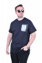 Men's Large Size Crew Neck T-Shirt Bnhnp 26157 Navy Blue