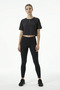 Women's Slim Fit Cropped Tee With Raglan Cap Sleeve And Gold Foil Print - 6