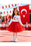 Girl's Red Tutu Skirt Set School Event Outfit Combination 5-13 Years Old