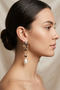 Stone and Pearl Flying Balloon Earrings 8 Cm.