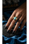Bronze Vintage Women's Ring Authentic Copper Jewelry Turquoise Natural Stone Fish Model Adjustable - 4