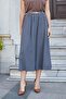 Women's Silky Textured Modal Fabric High Waist Skirt with Side Pockets and Elastic Waist - Dark Anthracite - 2
