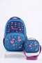 Relaxion Girl's Blue Flamingo Patterned 2-Piece Primary School School Bag Set - 3