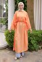 Orange Slit Waist Tie Tunic