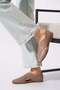 Seslas Side Windowed, Front Cut-Out Genuine Leather Orthopedic Women's Shoes Mink Skin - 4