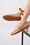 Testar rubber sole front strapped women's genuine leather shoes mink skin - 4
