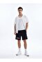 Printed Regular Navy Blue Shorts with Piping Detail