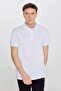 Non-Curling Pique Polo Collar Men's White T-Shirt - 5