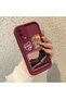 Oppo A55 4g Compatible Claret Red Frame Vintage Photo Collage Motif Flexible Silicone Case