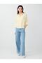 Light Yellow Shirt Collar Three-Quarter Sleeve Modal Woven Blouse - 2