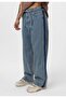 Belt Detailed Striped Baggy Jeans - 4