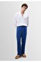 High-waisted pleated linen blend men's trousers - 3