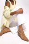 Y654329102 Mink Genuine Leather Suede Studded Detailed Western Heeled Shoes - 2