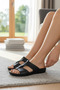 2713 Orthopedic Sole Comfortable Fit Black Women's Slippers - Light Comfortable Gel Sole Anatomical Slippers - 5