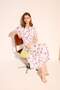 A-Line Crew Neck Floral Batwing Sleeve Midi Dress H3363Ax26Sm - 2