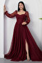 Sweetheart Neckline Long Sleeve Lace Dress Ecr5733 - 7
