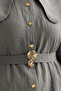 6429 - Stylish Comfortable Buttoned Waist Belt Detailed Doll Collar Women's Viva Cap - 5