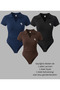 Polo Collar Ribbed Lycra Premium Bodysuit