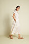 Pleated and Lace-Up Dress Natural - 5