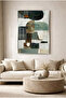 Modern Glass Table with Water Green and Navy Blue Detail - Silver Metal Framed Table for Home, Business, and School - 2