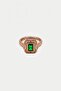 The Aryan Green Bronze Color Green Stone Ring - 2