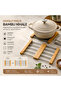 Expandable Bamboo Trivet Stainless Steel, Bamboo and Stainless Steel Kitchen Trivet Collapsible Design - 2
