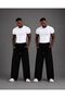 2 Pieces Black-Grey Men's High Waist Baggy Comfortable Fit Sweatpants - 3