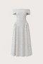 Polka Dot Princess Model Long Maxi Strapless Madonna Collar Dress Engagement Graduation Evening Dress Special Occasion