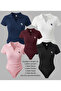 Polo Collar Ribbed Lycra Premium Bodysuit