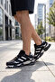 Cloud-Strut Retro-Modern Unisex Sneaker - High-Top, Breathable Mesh Panel Black and White g - 2