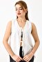 Tie-Up V-Neck Strappy Vest White