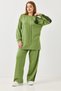 Women's crew neck modal set with rose detail - green - 3