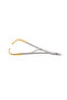 1x Dentistry Straight Head Needle Holder Forceps Curved Gold Plated Handle Stainless Steel Orthod... - 7