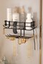 Adhesive Makeup Organizer Black Rack Jewelry Hanger Cosmetic Organizer with 6 Hooks Jewelry Hanger