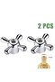 2pcs Cross Faucet Handle Knob With Mounting Screws Knob Handle Alloy Replacement Tap Kit For Kit... - 8