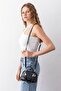 Women's Patent Leather Black Nova Mini Charm Adjustable Strap Hand and Shoulder Bag - 5
