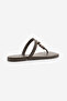 Women's Blunt Toe Flip-Flop Strap Beaded Daily Slippers Dekase Brown - 7