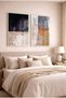 Black and Tile Textured Modern 2-Piece Glass Painting Set - White Metal Framed Home and Office Painting - 3