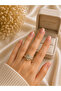 Vintage Geometric Gemstone Gold Ring – Elegant and Sparkling Women's Ring - 2
