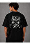 Unisex Gemini Zodiac Sign Printed Oversize T-Shirt - 2