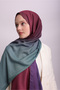 Color-Shift Gradient Patterned Double-Sided Shawl - Purple Turquoise - 2