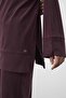 Burgundy Oversize Fit Tencel Textured Relax Fit Premium Suit - 5