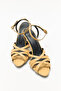 Heels 2624 - Caramel Women's Heels with Thin Cross Strap Detail - 4