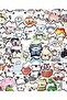 90PCS 90PCS Cartoon Cute Animal Cat Line Kitten Stickers Funny Meme Doodle Creative DIY Stationery B - 8